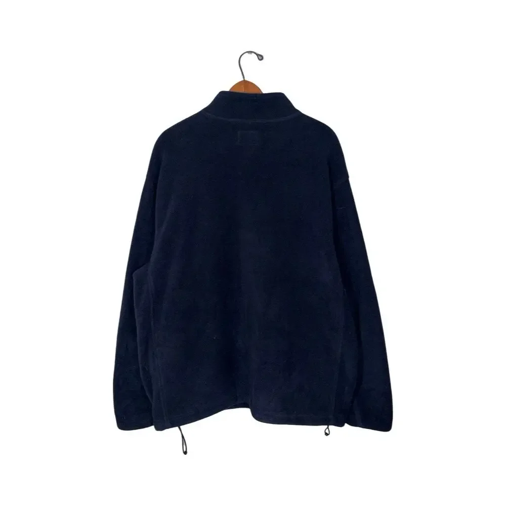 J Crew JCMG Multiglisse Navy Blue Half Zip Fleece Pullover   Size: L